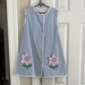 Cecil & Lou Cameran Eubanks Blue & White Gingham Dress w/Floral Size 7